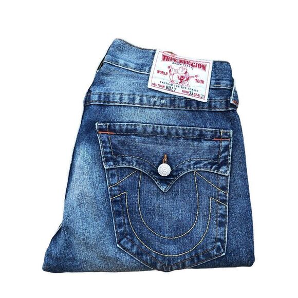 True Religion Jeans Size 33 BILLY Blue - Picture 7 of 11